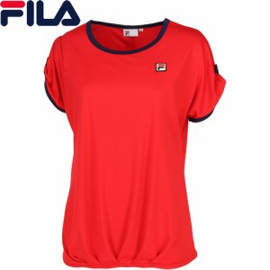 フィラ FILA レディース ゲームシャツ フィラレッド VL2698 11 半袖Tシャツ ドロップショルダー ウエストタック フェミニン トップス