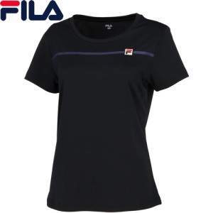 フィラ FILA レディース ゲームシャツ ブラック VL2705 08 半袖Tシャツ ベーシック トップス 吸水 速乾 UVカット スポーツウェア テニス