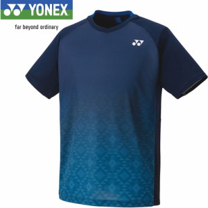 ヨネックス YONEX メンズ レディース ユニゲームシャツ フィットスタイル ネイビーブルー 10536 019 テニスウェア 半袖シャツ 試合
