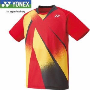 ヨネックス YONEX メンズ レディース ユニゲームシャツ フィットスタイル サンセットレッド 10537 496 テニスウェア 半袖シャツ 試合