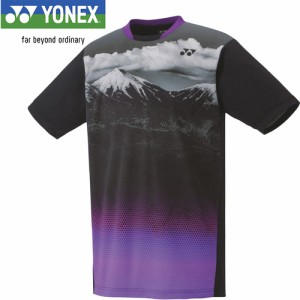 ヨネックス YONEX メンズ レディース ユニゲームシャツ ブラック 10539 007 テニスウェア 半袖シャツ 試合 ユニフォームシャツ