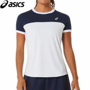 アシックス asics レディース ドライ 半袖シャツ Bホワイト×ミッドナイト 2042A262 102 テニスウェア 半袖 Tシャツ トップス スポーツ