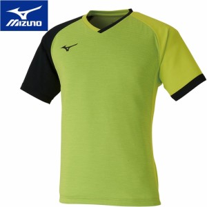 ミズノ MIZUNO メンズ レディース ゲームシャツ ライムグリーン×ブラック 82JA0003 37 卓球 半袖 Tシャツ ウェア トップス