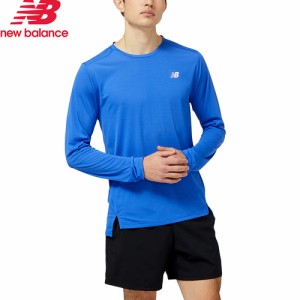 ニューバランス New Balance メンズ AccelerateロングスリーブTシャツ マリンブルー MT23225 MIB runアパレル 2023秋冬モデル