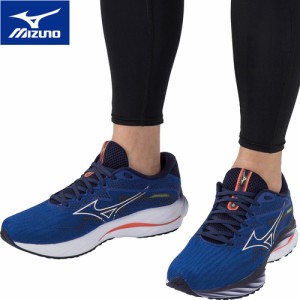 ミズノ MIZUNO メンズ ランニングシューズ ウエーブライダー27 SW ブルー×ホワイト×コーラル J1GC2304 05 WAVE RIDER 27 SW