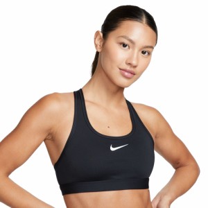 ナイキ NIKE レディース トレーニングウェア スポーツブラ スウッシュ MED SPT ブラ ブラック/ホワイト DX6822 010 スポブラ ブラトップ