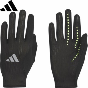 アディダス adidas メンズ レディース ランニング グローブ ブラック IKS44 IK4838 手袋 ジョギング レース 吸汗 速乾