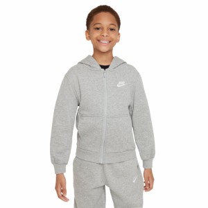 ナイキ NIKE キッズ トレーニングウェア パーカー クラブ FT フルジップ L/S フーディ LBR ダークグレーヘザー FD3017 063 長袖トップス