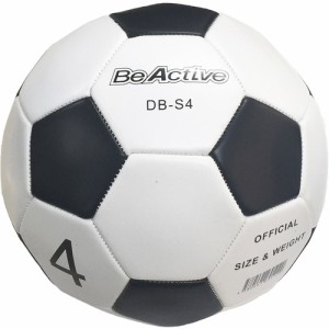 ビーアクティブ Be Active キッズ 合皮サッカーボール 4号 ホワイト×ブラック BA-5120 WH×BK サッカー練習 小学生 亀甲デザイン 定番