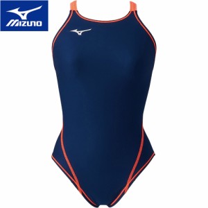 ミズノ MIZUNO レディース 競泳水着 競泳練習用 ミディアムカット ネイビー×ファイアリーコーラル N2MA8260 87 練習用 女性用