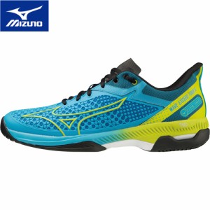 ミズノ MIZUNO メンズ レディース テニスシューズ ウエーブエクシード ツアー5 AC オールコート ライトブルー×イエロー×ブラック