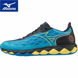 ミズノ MIZUNO メンズ レディース テニスシューズ ウエーブエンフォース ツアー AC オールコート ライトブルー×イエロー×ブラック