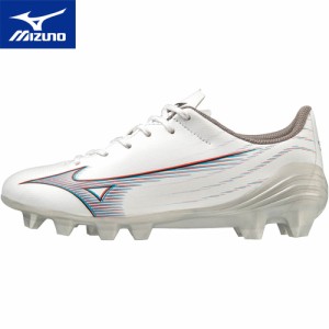 ミズノ MIZUNO キッズ サッカー スパイク ミズノアルファ SELECT Jr ホワイト×レッド×ブルー P1GB2365 09 フットサル 天然芝 土