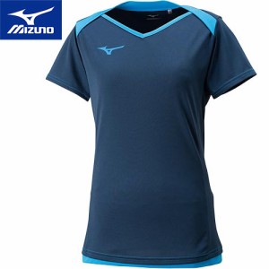 ミズノ MIZUNO レディース プラクティスシャツ ドレスネイビー×ディーバブルー V2MA8283 14 バレーボール 半袖 トップス