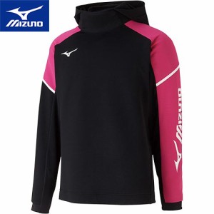 ミズノ MIZUNO メンズ レディース テニス トレーニングウェア スウェットシャツ ブラック/ピンク 62JC0003 96 長袖 ソフトテニス