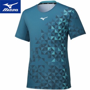 ミズノ MIZUNO メンズ レディース ゲームシャツ ディープグリーン 62JA1501 38 テニス 半袖 Tシャツ トップス 試合 ゲームウェア