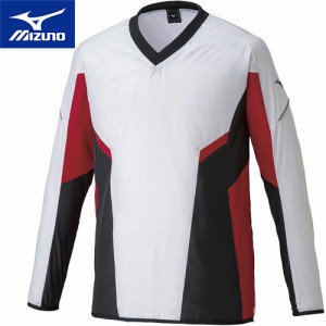 ミズノ MIZUNO メンズ テニスウェア ゲームシャツ ウィンドブレーカーシャツ 裏メッシュ ホワイト×ブラック 62JE1002 70 テニス 長袖