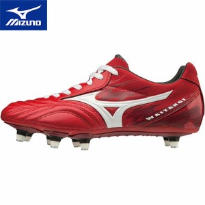 ミズノ MIZUNO メンズ ラグビーシューズ ワイタンギPS  レッド×ホワイト R1GA1900 01 WAITANGI スパイク フォワード向け 靴 部活