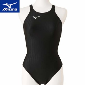 ミズノ MIZUNO レディース フィットネス水着 競泳用ミディアムカット レースオープンバック ブラック N2MA0223 09 FINA承認