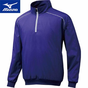 ミズノ MIZUNO メンズ レディース ハーフZIPジャケット 長袖 パステルネイビー 12JE5V44 16 野球 トレーニングウェア 防寒