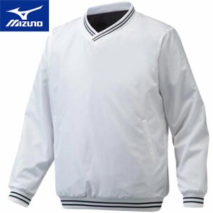 ミズノ MIZUNO メンズ レディース Vネックジャケット 裏ブレスサーモ ホワイト 12JE6V02 01 野球 ウエア トレーニングウェア