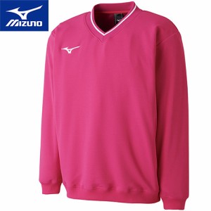 ミズノ MIZUNO メンズ レディース テニス トレーニングウェア スウェットシャツ 中厚 ベリーピンク 62JC8001 64 テニスウェア