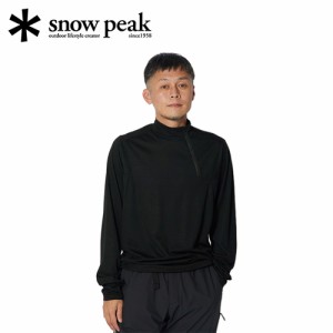 スノーピーク snowpeak メンズ レディース 長袖Tシャツ リサイクル Pe/Wo ハーフジップ プルオーバー ブラック SW-23AU014 Black