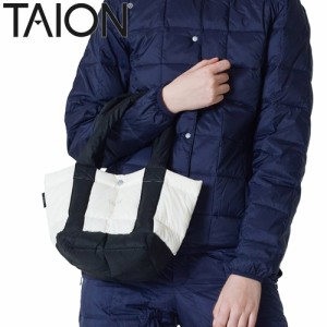 タイオン TAION ベーシック バイカラー ダウントートバッグS ブラック/オフホワイト TAION-TOTE03B-S トートバッグ 手持ちバッグ 鞄