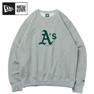 ニューエラ NEW ERA メンズ トレーナー 裏毛 スウェット クルーネック MLB Apparel オークランド・アスレチックス グレー 13755312 GRY