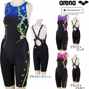 アリーナ arena レディース 競泳水着 レーシングワンピーススパッツ オープンバック ハーフレッグ FAR-3577WS 2023秋冬限定モデル