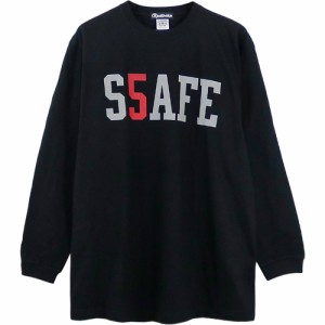 リアルビーボイス RealBvoice メンズ 長袖Tシャツ XXLサイズ S.S.A.F.E ロング Tシャツ ブラック/レッド 10401-11640A bkrd XXL