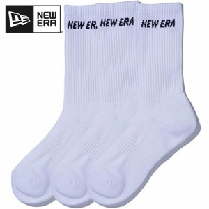 ニューエラ NEW ERA メンズ ソックス クルー 3ペア ホワイト 12674027 SOCKS CREW 3PAIRS 靴下 3足組 3足セット スポーツ アウトドア