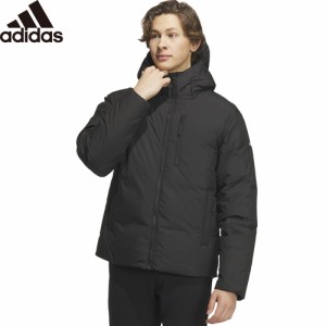 アディダス adidas メンズ ESS フードダウンジャケット ブラック KOU11 IT8716 2023秋冬モデル アウター 上着 防寒 スポーツウェア