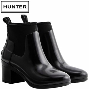 ハンター HUNTER レディース レインシューズ リファインド グロス ミッドヒール ブーツ ブラック WFP1012NRG BLK 梅雨対策グッズ特集