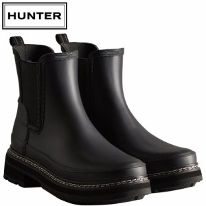 ハンター HUNTER レディース レインシューズ リファインド スティッチ ディテール チェルシー ブーツ 175 ブラック WFS2100RMA BLK