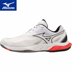 ミズノ MIZUNO メンズ レディース バドミントンシューズ ウエーブファング 2 ホワイト×ブラック×ピンク 71GA2313 21 WAVE FANG 2