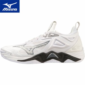 ミズノ MIZUNO メンズ レディース バレーボールシューズ ウエーブモーメンタム 3 ホワイト×グレー×ブラック V1GA2312 51 WAVE