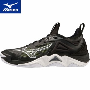 ミズノ MIZUNO メンズ レディース バレーボールシューズ ウエーブモーメンタム 3 ブラック×ホワイト×グリーン V1GA2312 52 WAVE