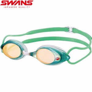 スワンズ SWANS メンズ レディース 競泳用 ミラースイミングゴーグル PREMIUM ANTI-FOG レーシングモデル グリーンオレンジ SRX-MPAF