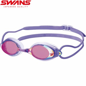 スワンズ SWANS メンズ レディース 競泳用 ミラースイミングゴーグル PREMIUM ANTI-FOG レーシングモデル パープル×シャドーミラー