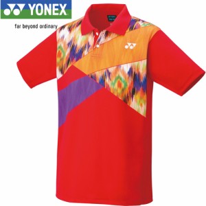 ヨネックス YONEX キッズ ゲームシャツ サンセットレッド 10542J 496 ユニフォーム ユニホーム ゲームウェア 半袖 シャツ トップス 試合
