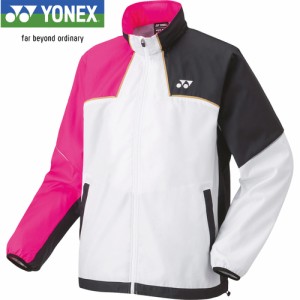 ヨネックス YONEX メンズ レディース バドミントンウェア ジャケット 裏地付ウィンドウォーマーシャツ ホワイト/ピンク 70095 062 長袖