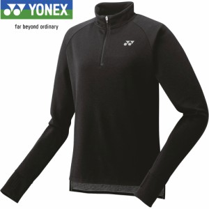 ヨネックス YONEX レディース ロングスリーブTシャツ ブラック 16668 007 長袖 シャツ トップス スポーツウェア 保温 防寒 ハーフジップ