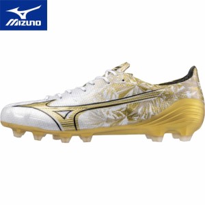 ミズノ MIZUNO メンズ レディース サッカー スパイク ミズノアルファ ELITE ホワイト×ゴールド×ブラック P1GA2462 50 2023秋冬モデル