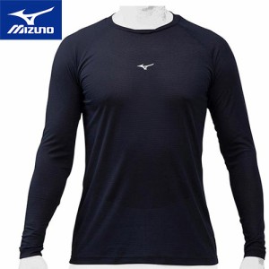 ミズノ MIZUNO メンズ レディース 野球ウェア 練習用シャツ KUGEKI Light feel レイヤーネック 長袖 アンダーシャツ ネイビー 12JA0P17