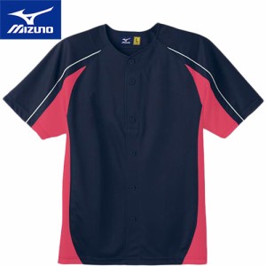 ミズノ MIZUNO メンズ レディース 野球ウェア 練習用シャツ イージーシャツ ネイビー×ピンク×ホワイト 52MW450 14 野球 ウエア