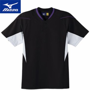 ミズノ MIZUNO メンズ レディース 野球ウェア 練習用シャツ イージーシャツ ブラック×ホワイト×パープル 52MW451 09 野球 ウエア