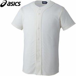 アシックス asics メンズ 野球ウェア ユニフォームシャツ スクールゲームシャツ オフホワイト BAS017 02 半袖 Tシャツ ベースボール