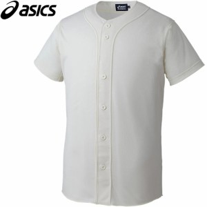 アシックス asics メンズ 野球ウェア ユニフォームシャツ スクールゲームシャツ アイボリーB BAS017 02B 半袖 Tシャツ ベースボール