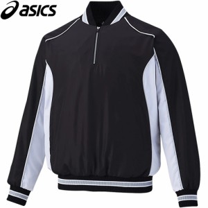 アシックス asics メンズ 野球ウェア ジャケット VジャンLS ブラック×ホワイト BAV012 9001 トレーニングウェア スポーツウェア